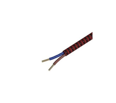 Calex textiel omwikkelde kabel rood/zwart 1,5m 940240