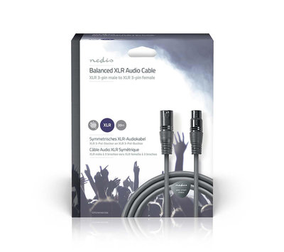 Nedis gebalanceerde audiokabel XLR naar XLR contra 20m COTG15010GY200-