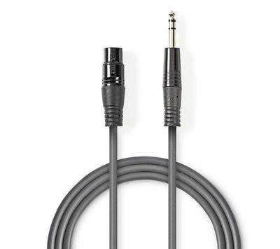 Nedis gebalanceerde audiokabel XLR contra naar Jack 6.35mm 1.5m COTH15110GY15-