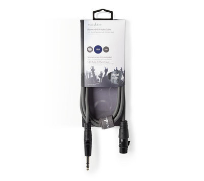 Nedis gebalanceerde audiokabel XLR contra naar Jack 6.35mm 1.5m COTH15110GY15-