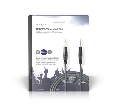 Nedis mono audiokabel 2x Jack 6.35mm 10m Ø5mm COTG23000GY100