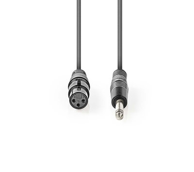 Nedis ongebalanceerde audiokabel XLR naar Jack 6.35mm 10m COTG15120GY100-
