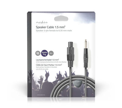 Nedis 2-pin speakerkabel contra naar Jack 6.35mm 10m COTG16200GY100