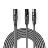 Nedis Nedis gebalanceerde audiokabel XLR naar 2x XLR contra 1.5m COTH15025GY15-