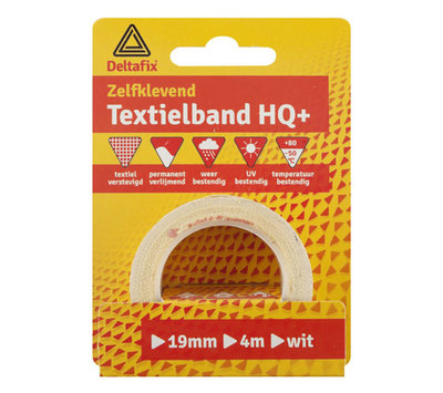 Deltafix watervaste textielband 4m wit 801