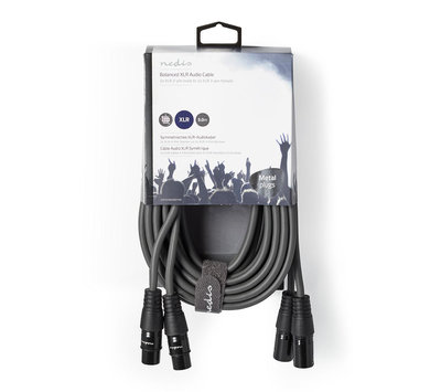 Nedis gebalanceerde audiokabel 2x XLR naar 2x XLR contra 5m COTH15030GY50-