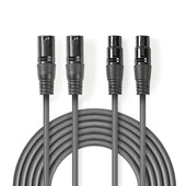 Nedis Nedis gebalanceerde audiokabel 2x XLR naar 2x XLR contra 3m COTH15030GY30-