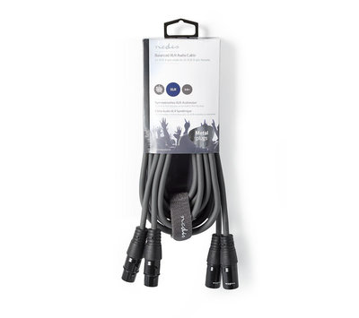 Nedis gebalanceerde audiokabel 2x XLR naar 2x XLR contra 3m COTH15030GY30-