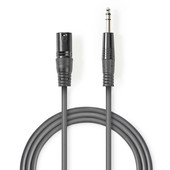 Nedis Nedis gebalanceerde audiokabel XLR naar Jack 6.35mm 5m COTH15100GY50-