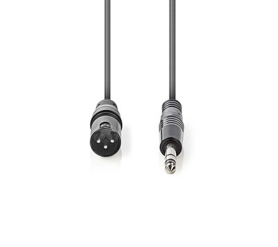 Nedis gebalanceerde audiokabel XLR naar Jack 6.35mm 5m COTH15100GY50-