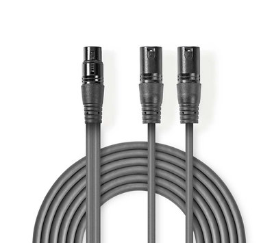 Nedis gebalanceerde audiokabel 2x XLR naar XLR contra 1.5m COTH15020GY15-