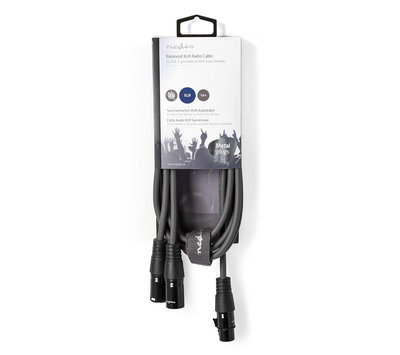 Nedis gebalanceerde audiokabel 2x XLR naar XLR contra 1.5m COTH15020GY15-