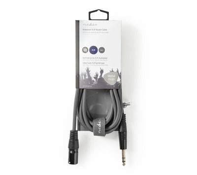 Nedis gebalanceerde audiokabel XLR naar Jack 6.35mm 3m COTH15100GY30-