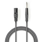 Nedis Nedis gebalanceerde audiokabel XLR naar Jack 6.35mm 1.5m COTH15100GY15-