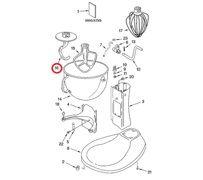 KitchenAid deeghaak van keukenmachine W10674622