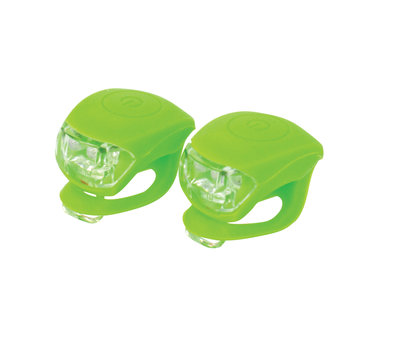 Dresco fiets verlichtingsset siliconen groen 5251207