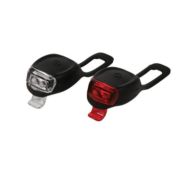 Dresco fiets verlichtingsset siliconen zwart 5251212