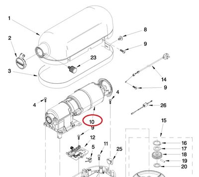KitchenAid motor van keukenmachine W11097334