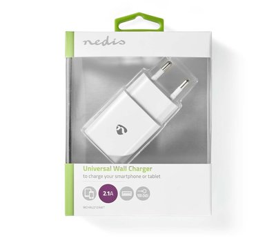 Nedis USB lader 2.1 A met 1 USB-A uitgang WCHAU212AWT