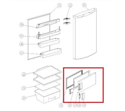 Exquisit vriesvakdeur van koelkast EX10051244