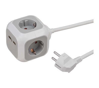 Brennenstuhl stekkerdoos kubus 3 voudig  - USB oplader 1150100