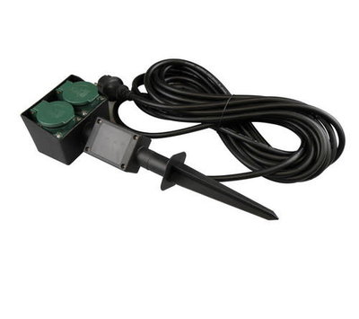 Universele tuinspies contactdoos 2-voudig RA 10 m