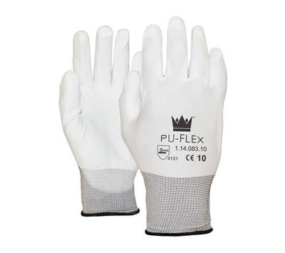 Nylon paar witte handschoenen easy grip Pu-Flex XL