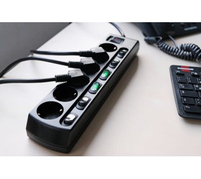 Brennenstuhl tafelcontactdoos 6-voudig zwart 1153110116