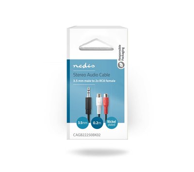 3.5mm jack verloopkabel 0,2m CAGB22250BK02