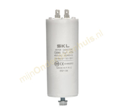 SKL condensator 70uF-450V met AMP-aansluiting