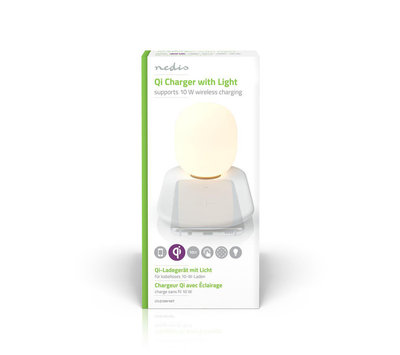 Nedis draadloze oplader met verlichting LTLQ10W1WT