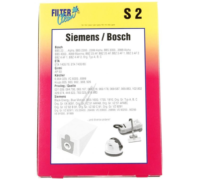 FilterClean stofzuigerzakken voor Siemens/Bosch