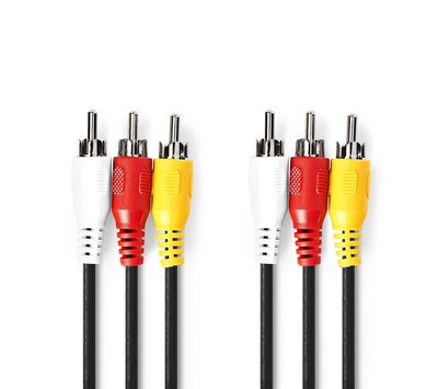 3x RCA naar 3x RCA 3m videokabel CVGP24300BK30