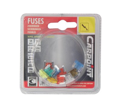 Carpoint low profile steekzekering mini assortiment 5-30A 10 Stuks