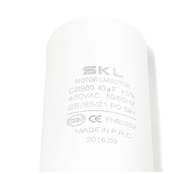 SKL condensator 40uF-450V met AMP-aansluiting