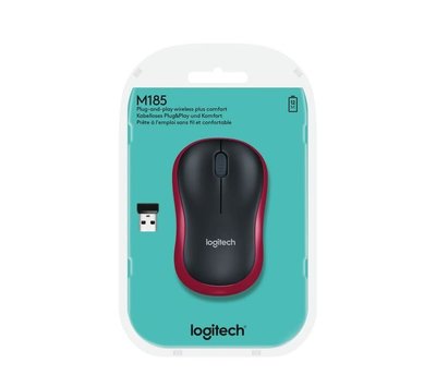 Logitech draadloze optische muis M185 910-002240 rood