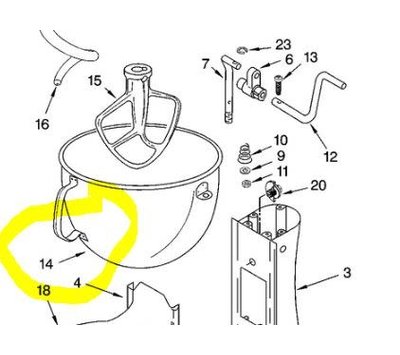 Kitchenaid mengkom van keukenmachine W10716820, KN25PBH