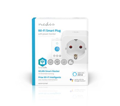 Nedis SmartLife smart stekker + verbruiksmeter WIFIP121FWT