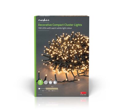 Nedis kerstverlichting 14m 700LED's voor binnen/ buiten CLCC700