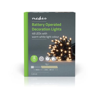 Nedis kerstverlichting 3.60m 48LED's voor binnen/ buiten CLBO48