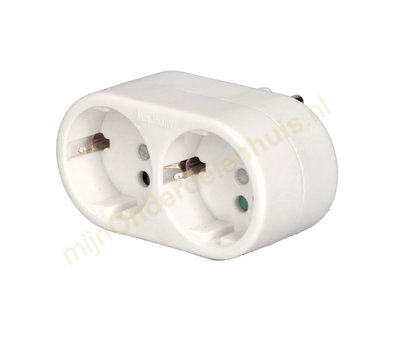 VB verdeelstekker 2x RA verticaal wit 41258