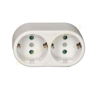 VB verdeelstekker 2x RA verticaal wit 41258