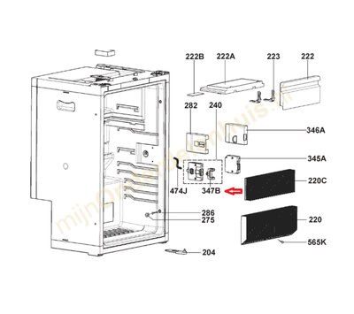 Dometic slothaak van koelkast 241327101