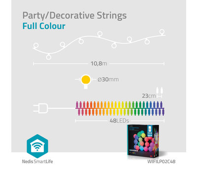 Nedis SmartLife decoratieve LED WIFILP02C48