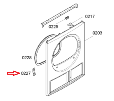 Bosch slotplaat afdekking van wasdroger 00600433