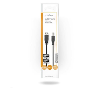 USB-A naar USB-B kabel 2m CCGL60100BK20