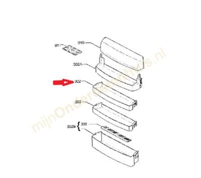 Zanussi deurbak van koelkast 2246113324