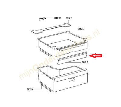 Whirlpool front van lade vriezer 481010599791