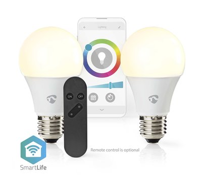 Nedis SmartLife meerkleuren lamp E27 WIFILRC20E27