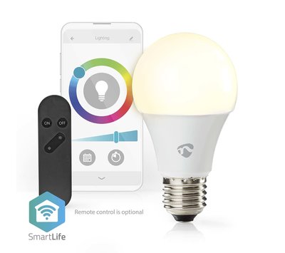 Nedis SmartLife meerkleuren lamp E27 WIFILRC10E27